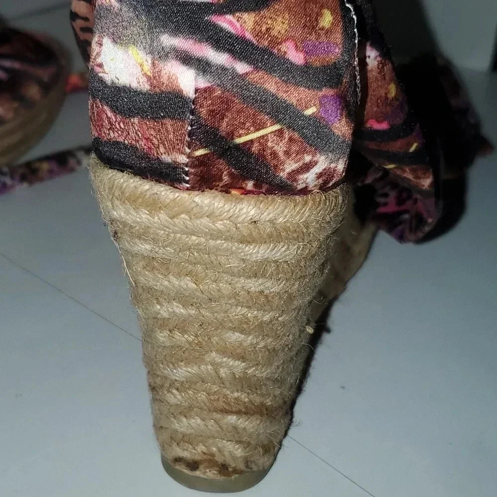 Impo Tipsy Wedge Strap Up Espadrilles Size 10M